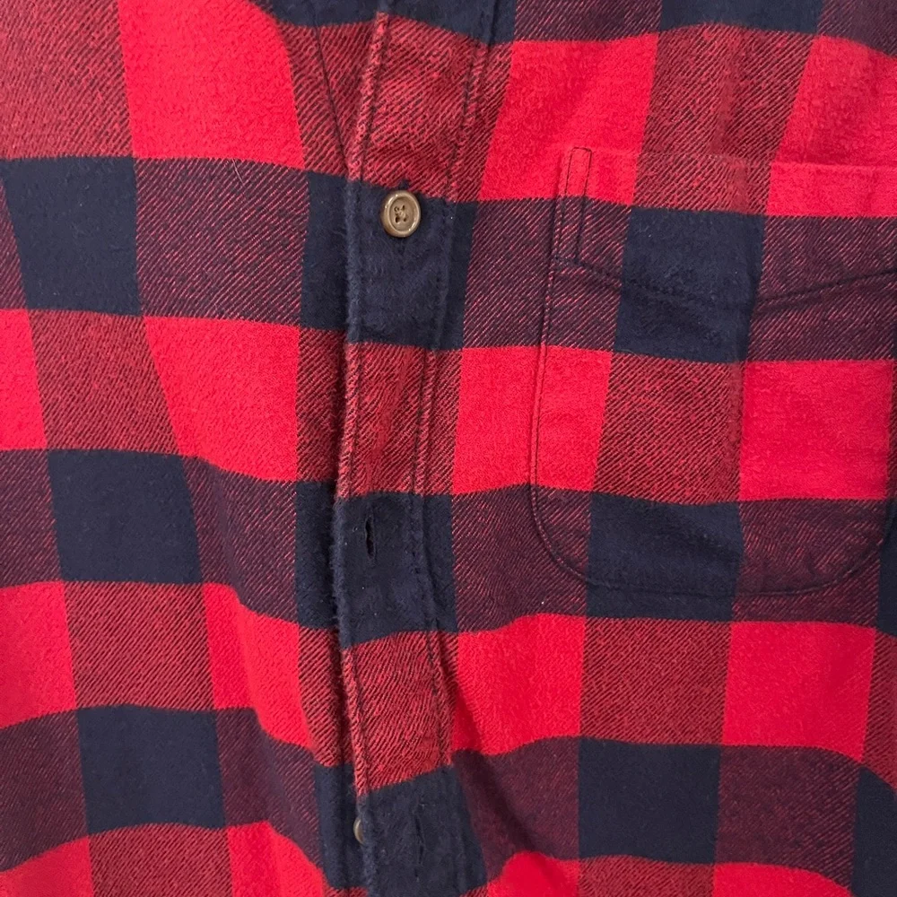 Jcrew Red and Navy Plaid Men's Flannel